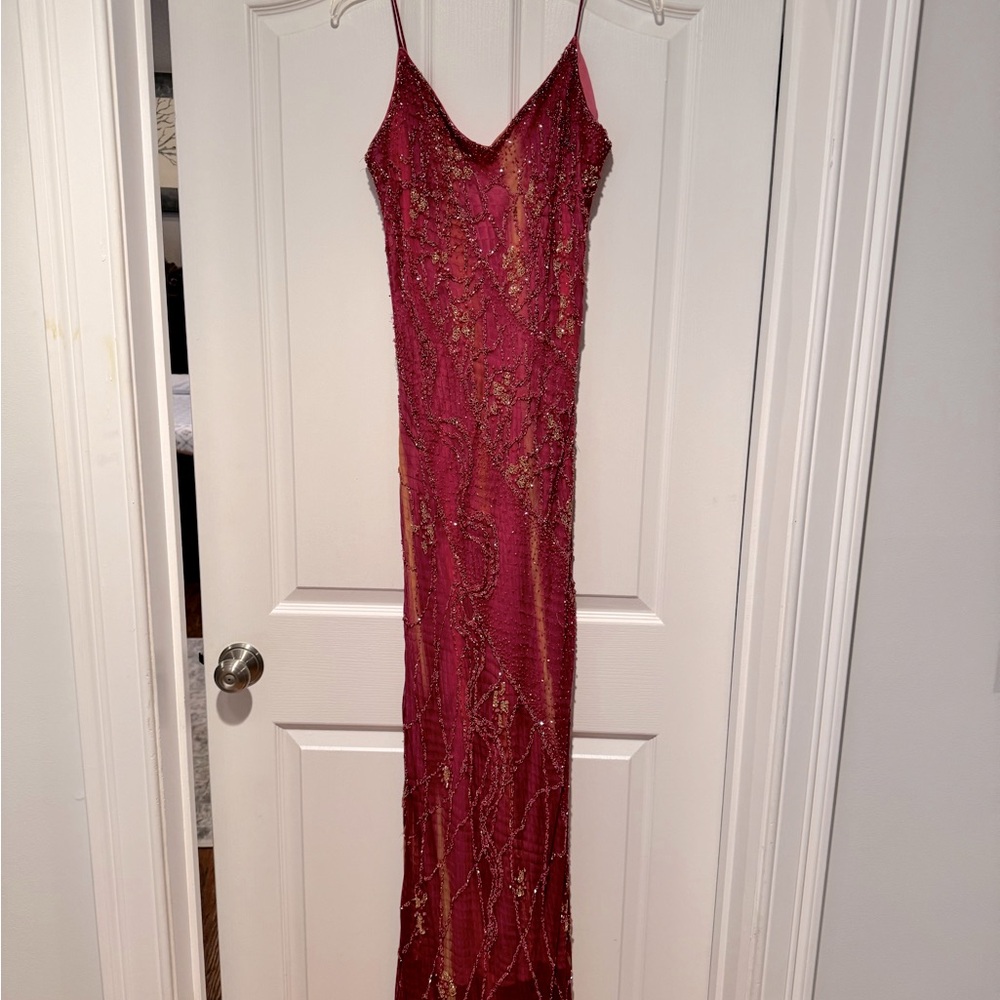 Gorgeous spaghetti strap evening gown!